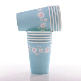 Daisy Chain Blue  - paper cups